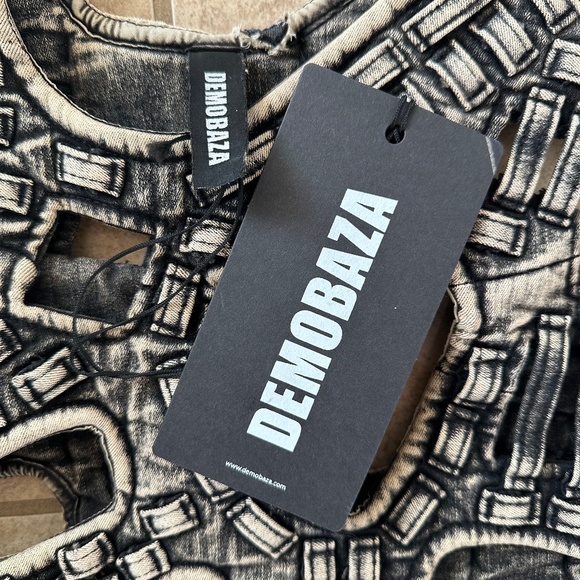 NWT DEMOBAZA Chest Grid Dimentsion Harness Vest Top SIZE XS - Picture 3 of 4